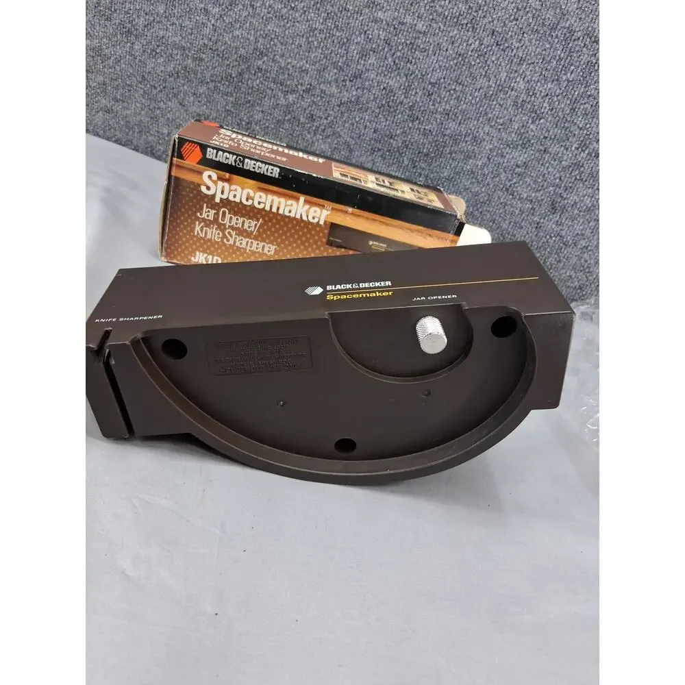Vintage Black & Decker Spacemaker Jar Opener Knife Sharpener JK1D Black New